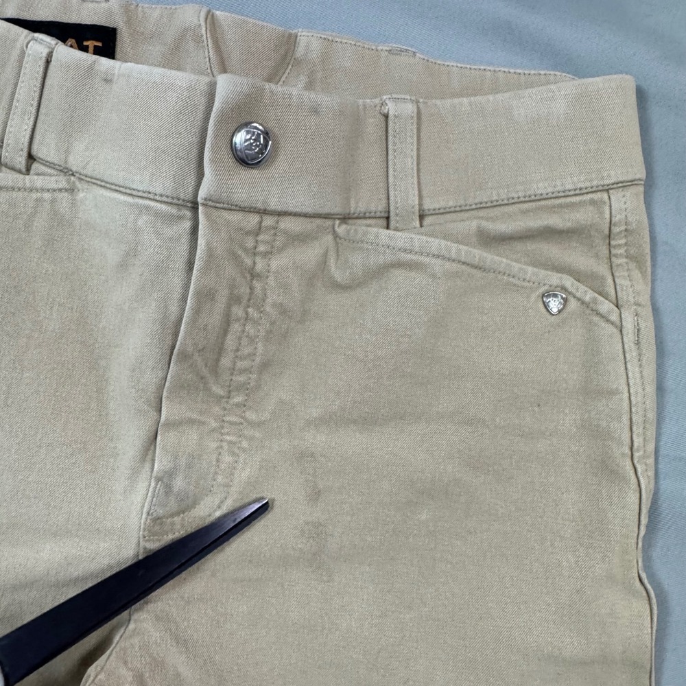 Ariat Heritage Equestrian Riding Breeches Knee Patch Pants Tan Youth Sz 12 - Picture 8 of 8